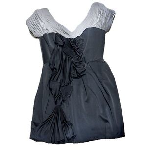 🖤✨ BCBGMAXAZRIA RUNWAY Bubble Mini Dress, Black Gray | Women’s Size 4 | Cocktail